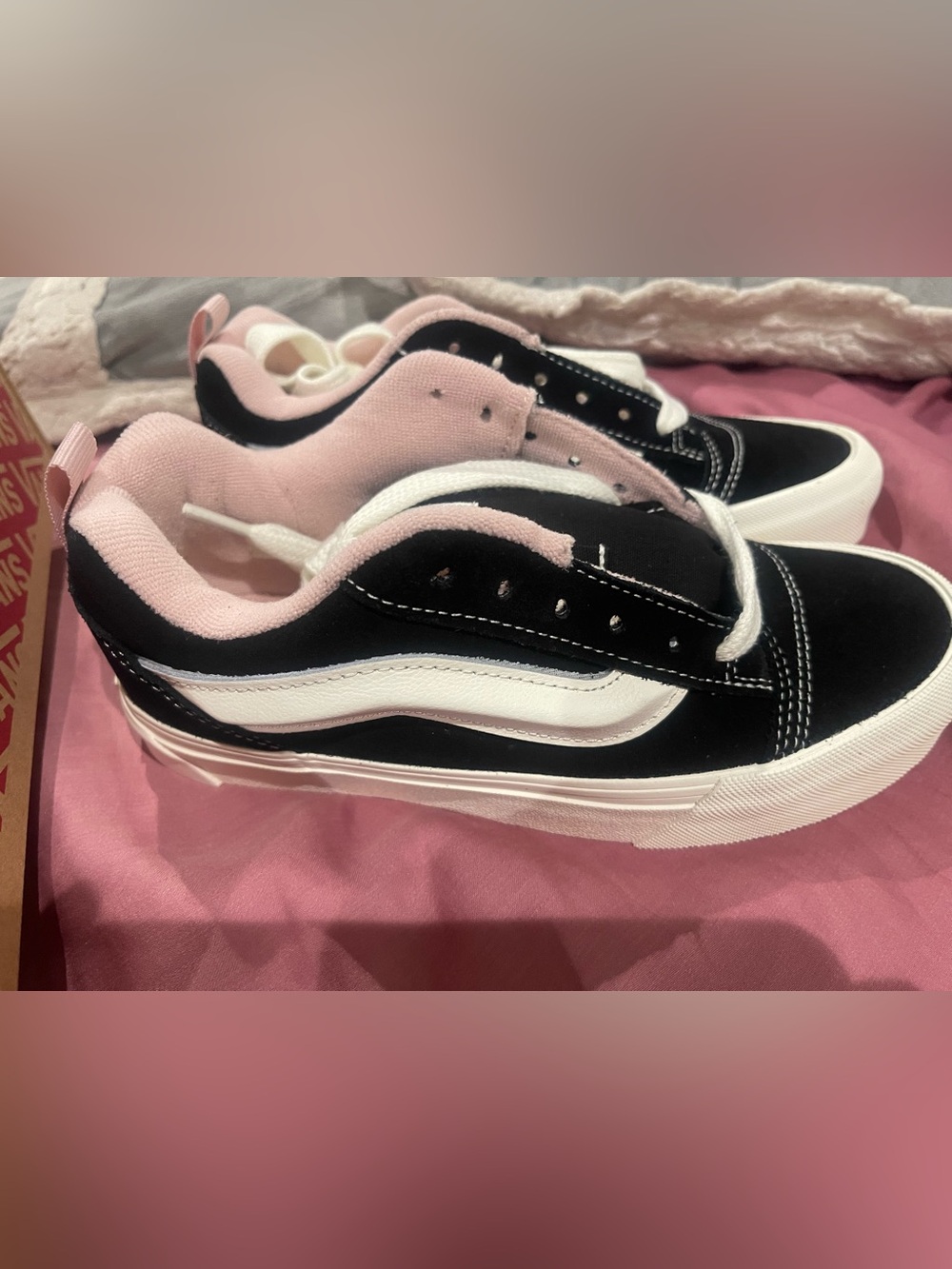 Vans Old Skool Low-Top Sneakers - Black, Pink & White Size 6 Women’s